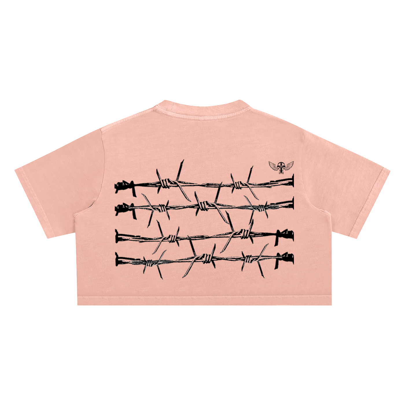 Silent Rebel™ "Barbwire" Snow Washed Crop Top