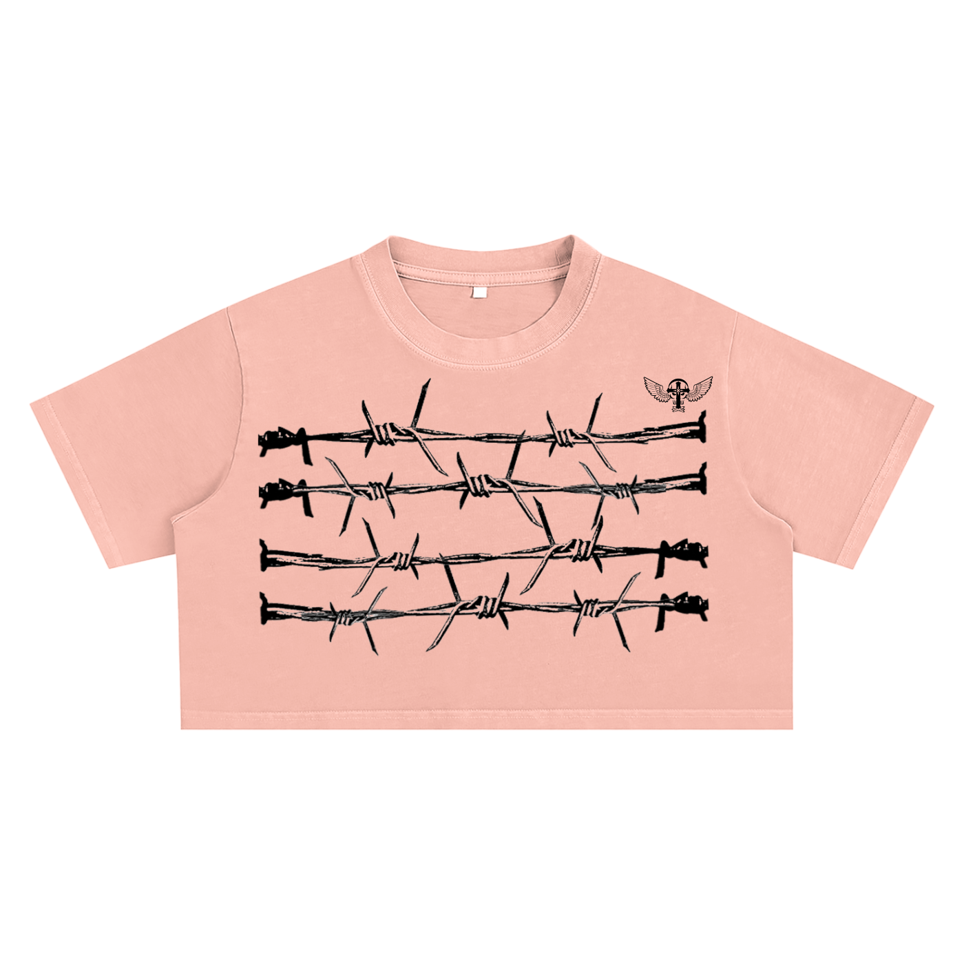 Silent Rebel™ "Barbwire" Snow Washed Crop Top