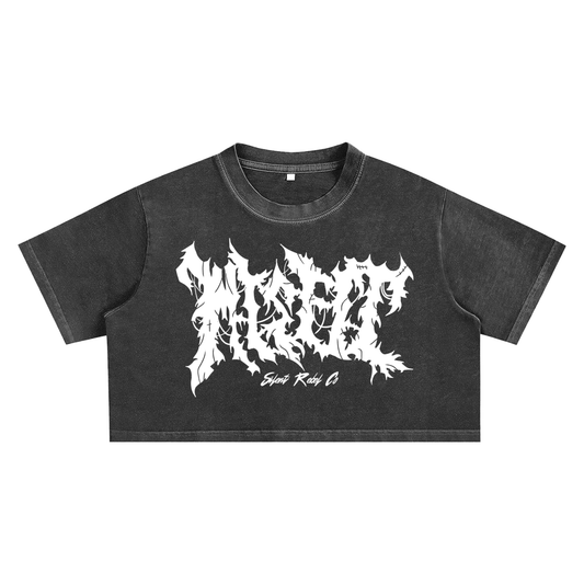 Silent Rebel™ "Misfit" Snow Washed Crop Top