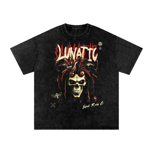 Silent Rebel™ "Lunatic" Acid Wash Oversize T-Shirt - 250 GSM