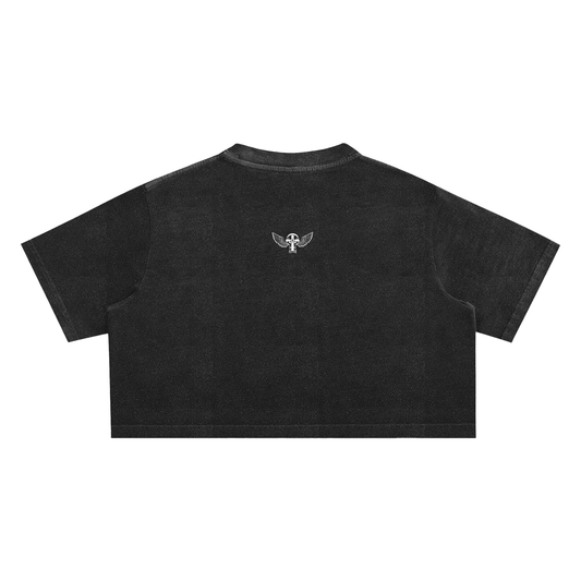 Silent Rebel™ "Misfit" Snow Washed Crop Top