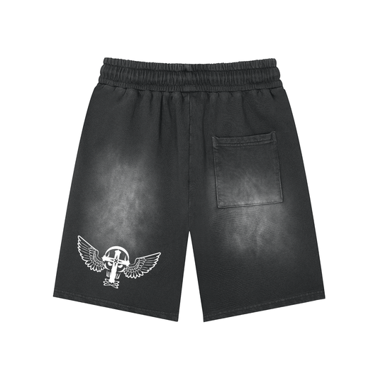 Silent Rebel™ "Break Shit" Rec Patch Monkey Wash Shorts
