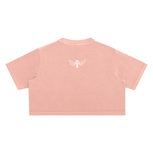 Silent Rebel™ "Lipz" Snow Washed Crop Top